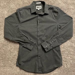 Men’s Express 1MX Extra Slim Fit Grey Shirt Size Small 14-14.5